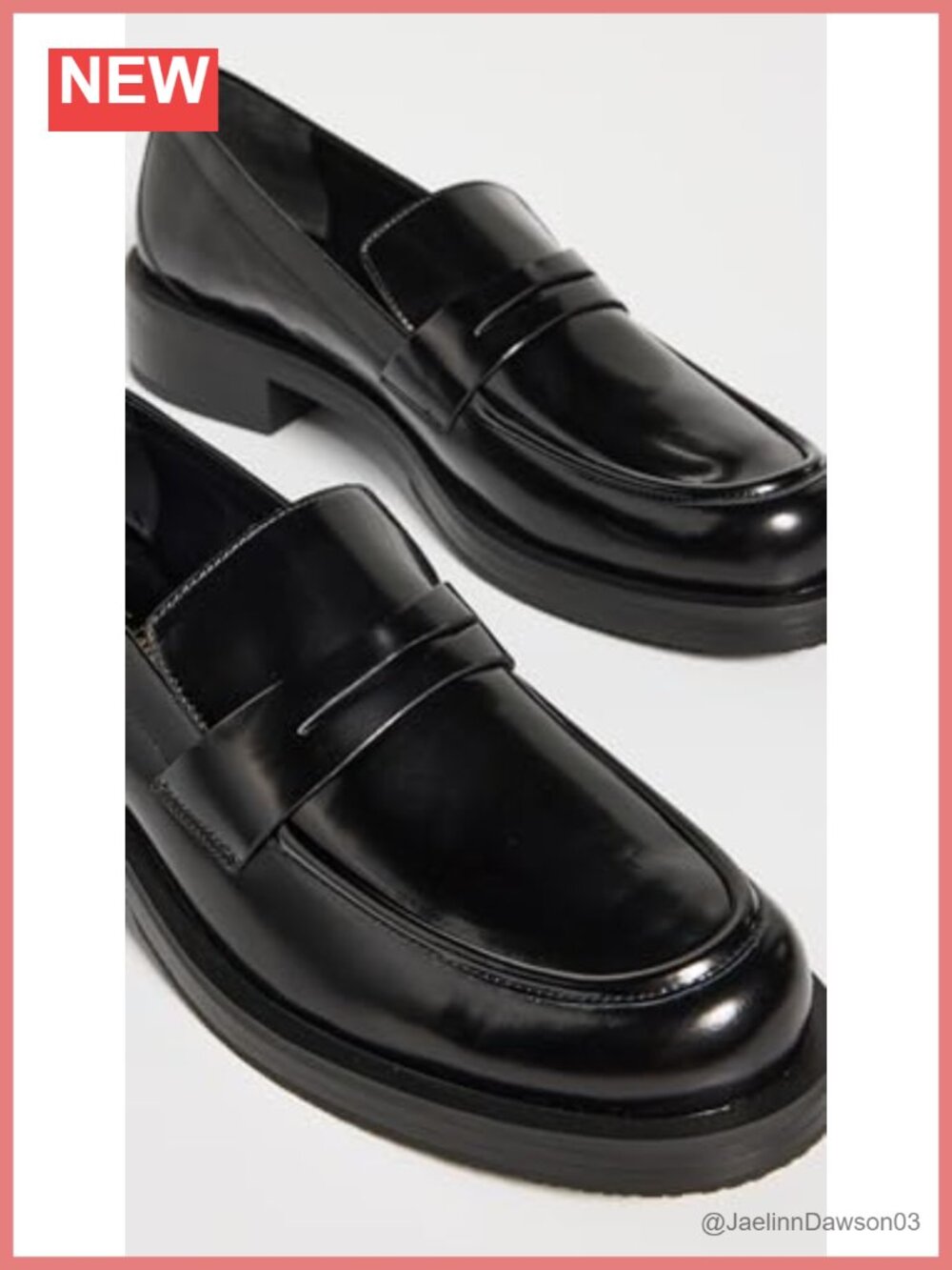 Stuart Weitzman Women's Palmer Bold Loafers - Leather Rubber Sole Penny Strap - Picture 4 of 5